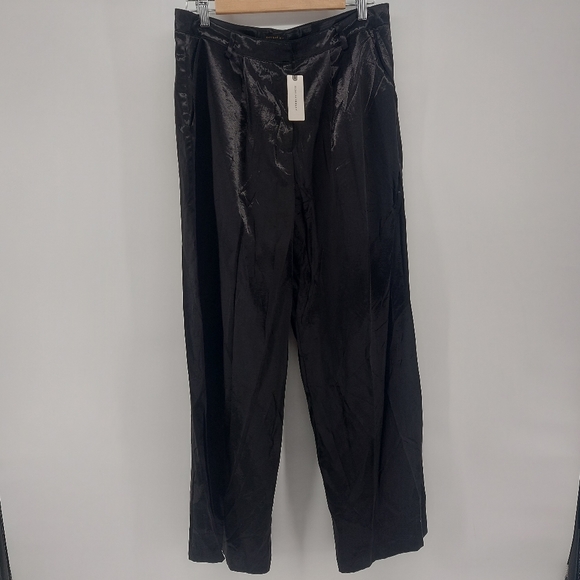 Anthropologie Current Air Robin Black High Rise Pleated Trouser Pants - Picture 2 of 8